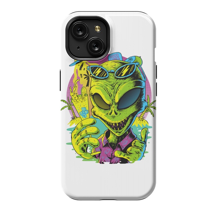 iPhone 15 StrongFit Alien Summer Vibes (White) by Afif Quilimo