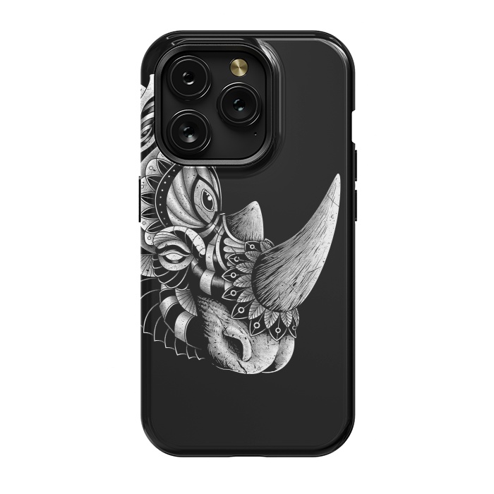 iPhone 15 Pro StrongFit Rhino Ornate (Black) by Afif Quilimo