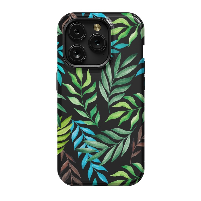 iPhone 15 Pro StrongFit Tropical leaves by Julia Badeeva