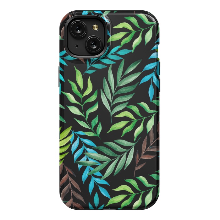 iPhone 15 Plus StrongFit Tropical leaves by Julia Badeeva
