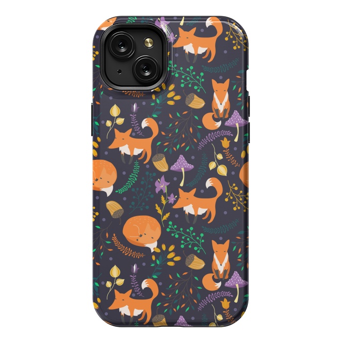 iPhone 15 Plus StrongFit Cute foxes by Julia Badeeva