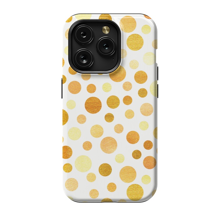 iPhone 15 Pro StrongFit Gold Polka Dots  by Tigatiga