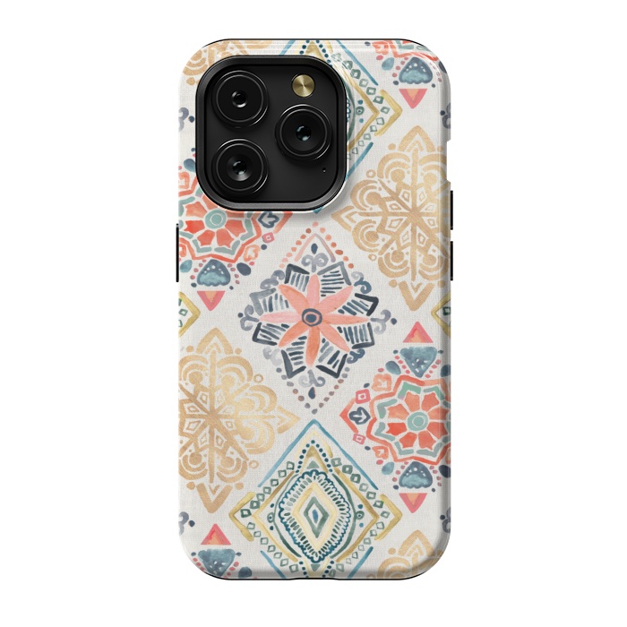 iPhone 15 Pro StrongFit Gilded Pysanky Diamonds by Tangerine-Tane