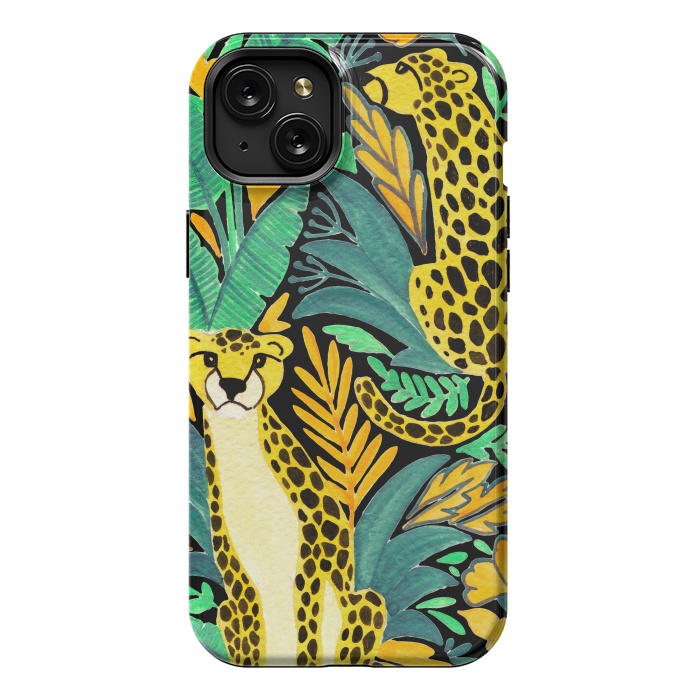 iPhone 15 Plus StrongFit Leopards by Julia Badeeva