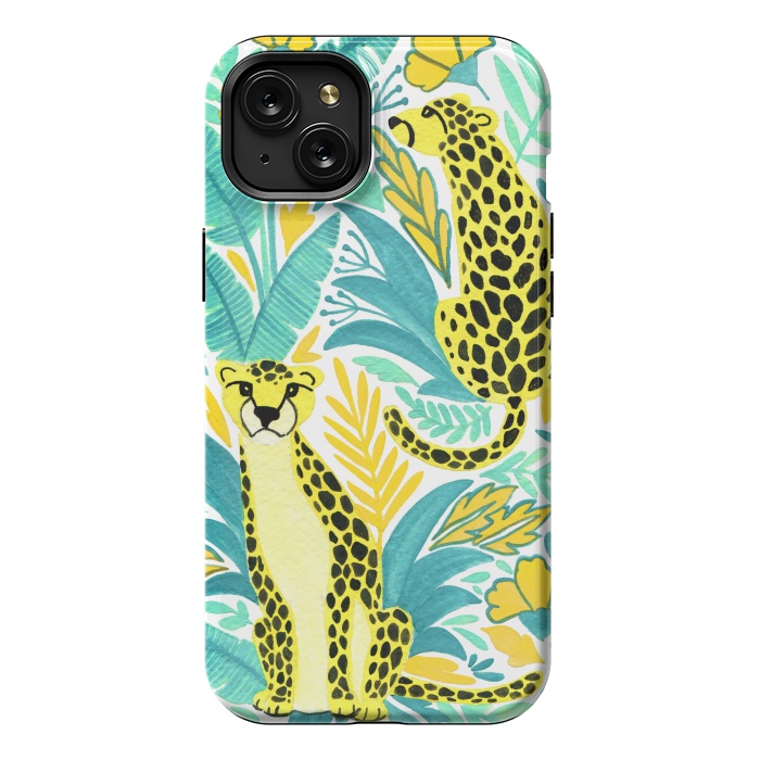 iPhone 15 Plus StrongFit Leopards. Gouache by Julia Badeeva