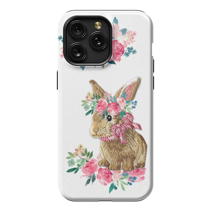 iPhone 15 Pro Max StrongFit Flower Friends Bunny Lace by Monika Strigel