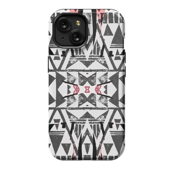 iPhone 15 StrongFit Ethnic tribal triangles by Oana 
