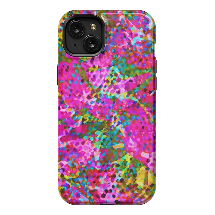iPhone 15 Plus StrongFit Floral Abstract Stained Glass G548 by Medusa GraphicArt