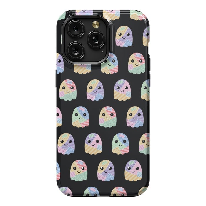 iPhone 15 Pro Max StrongFit Patchwork ghost pattern by Laura Nagel