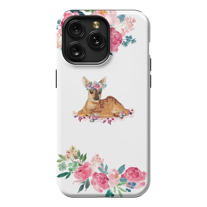 iPhone 15 Pro Max StrongFit Flower Friends Fawn Basic by Monika Strigel