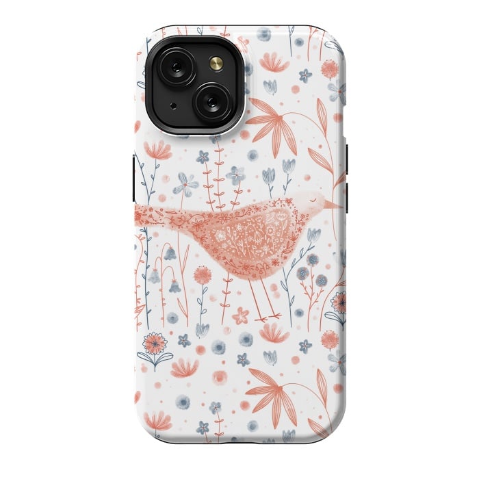 iPhone 15 StrongFit Apricot Bird by Nic Squirrell