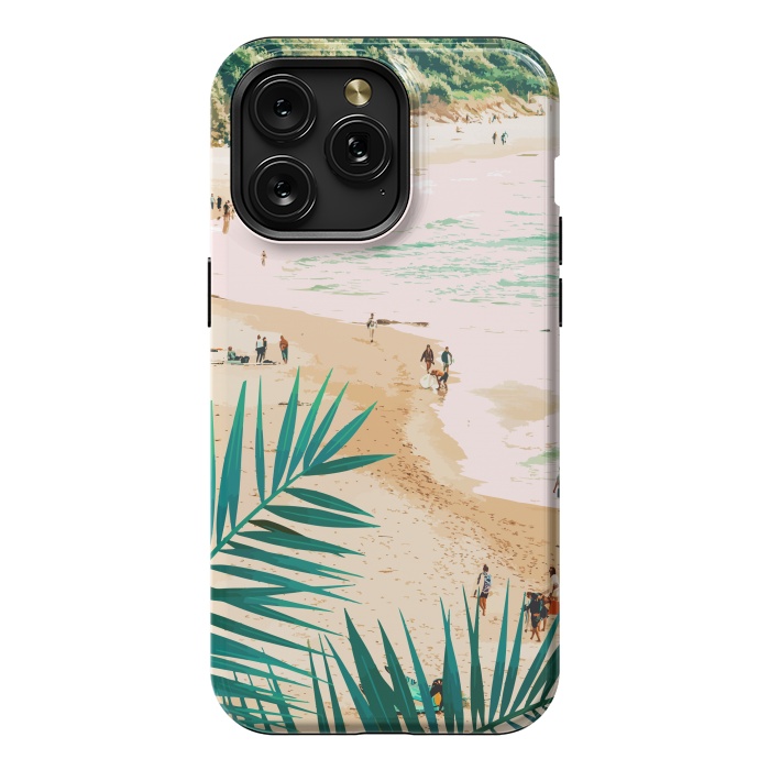 iPhone 15 Pro Max StrongFit Beach Weekend | Pastel Ocean Sea Tropical Travel | Scenic Sand Palm People Boho Vacation by Uma Prabhakar Gokhale