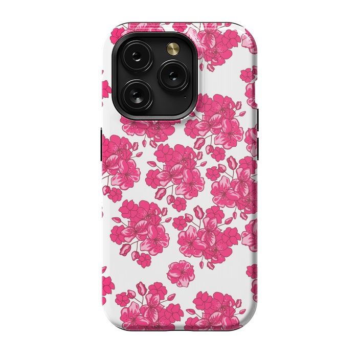 iPhone 15 Pro StrongFit pink floral print 2 by MALLIKA