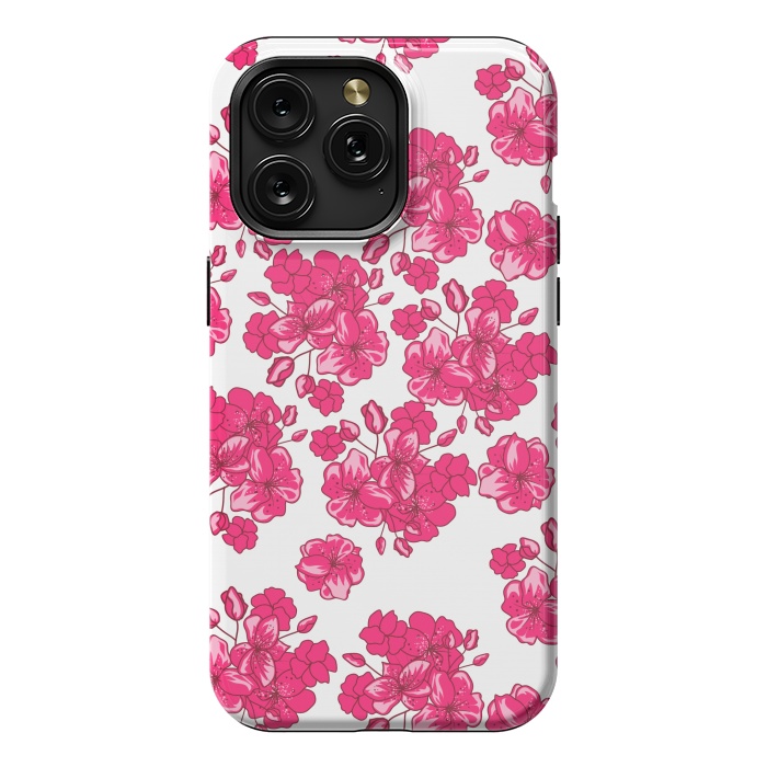 iPhone 15 Pro Max StrongFit pink floral print 2 by MALLIKA