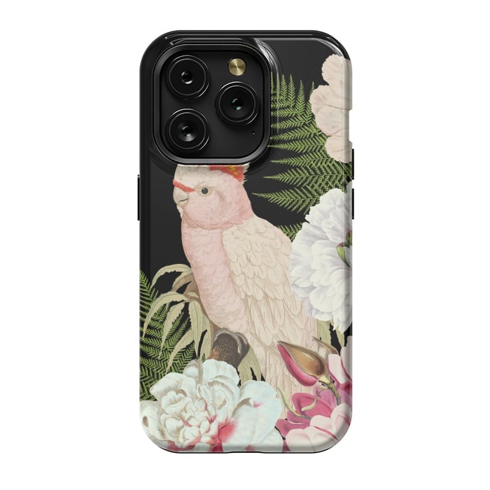 iPhone 15 Pro StrongFit Vintage Cockatoo in Flower Jungle by  Utart
