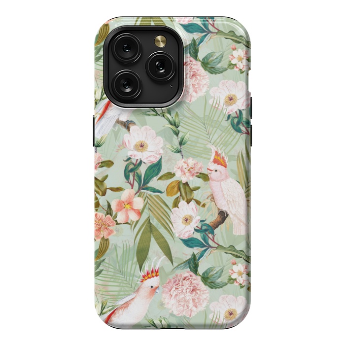 iPhone 15 Pro Max StrongFit Vintage Cockatoos Flowers Jungle by  Utart
