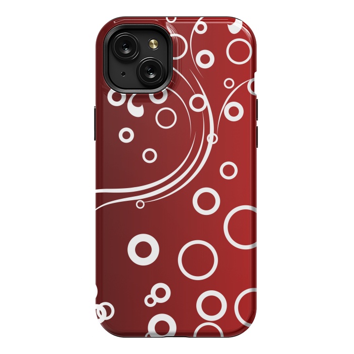 iPhone 15 Plus StrongFit White Abstracts on Red by Texnotropio
