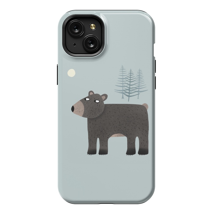 iPhone 15 Plus StrongFit The Bear, the Trees and the Moon by Nic Squirrell