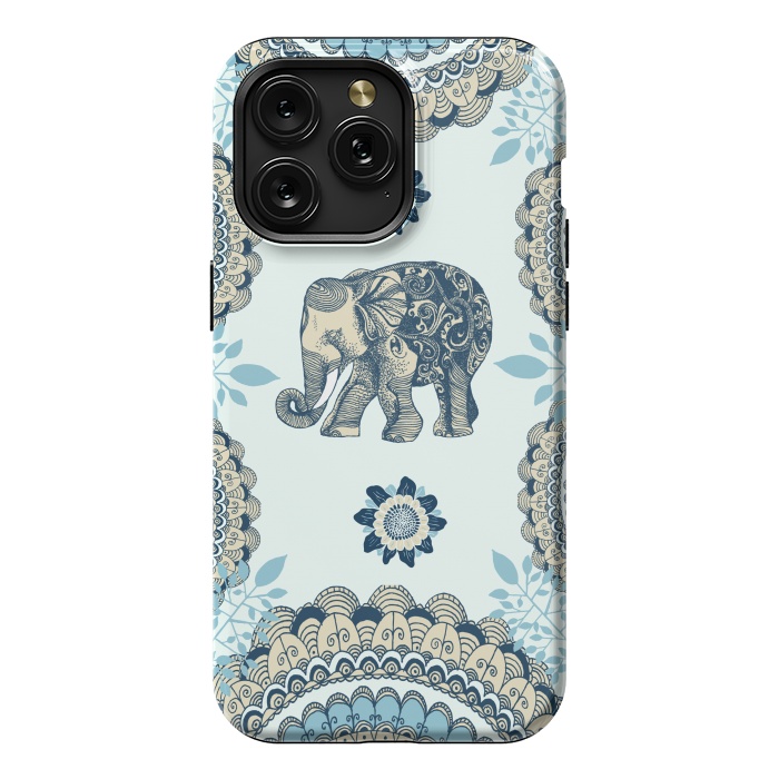 iPhone 15 Pro Max StrongFit Elephant Blue by Rose Halsey