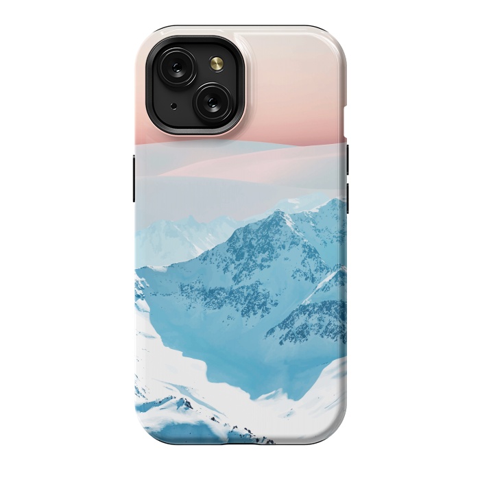 iPhone 15 StrongFit Snow & Blush Horizon by Uma Prabhakar Gokhale