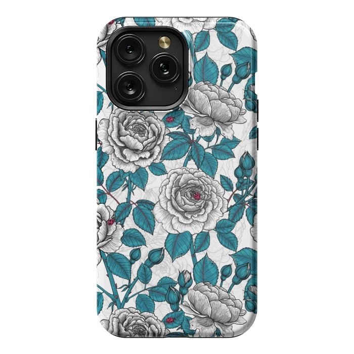 iPhone 15 Pro Max StrongFit  White roses and ladybugs by Katerina Kirilova