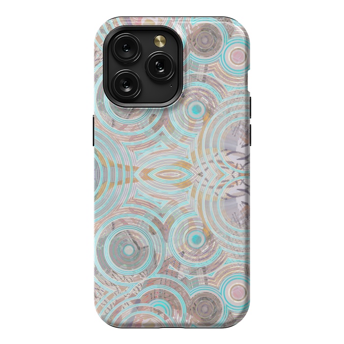 iPhone 15 Pro Max StrongFit Pastel playful African inspired circle sketch pattern by Oana 