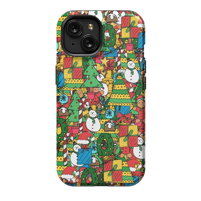 iPhone 15 StrongFit Merry Christmas pattern by Steve Wade (Swade)