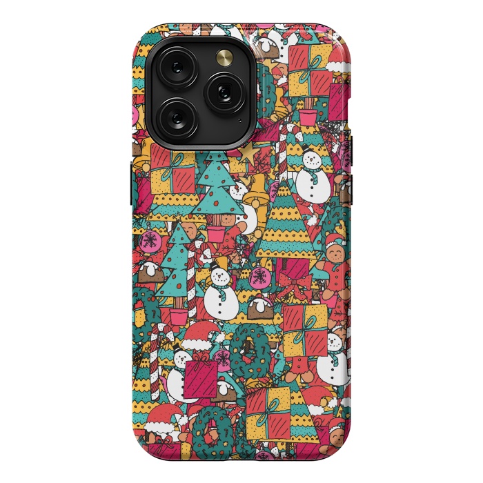 iPhone 15 Pro Max StrongFit Festive Christmas Pattern by Steve Wade (Swade)