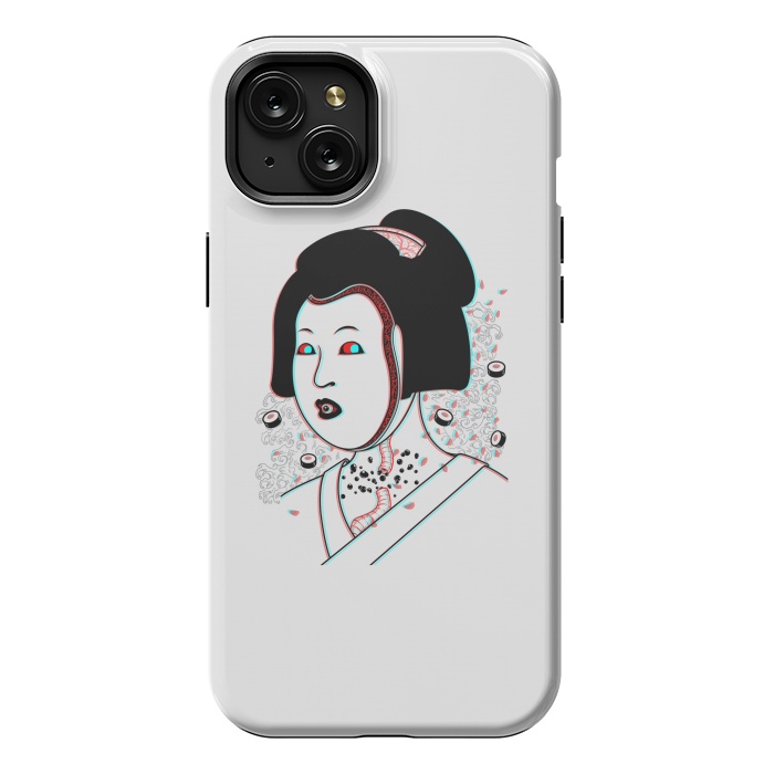 iPhone 15 Plus StrongFit Psychedelic Geisha by Pigboom