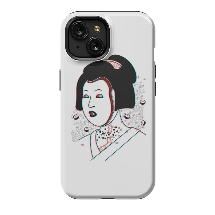 iPhone 15 StrongFit Psychedelic Geisha by Pigboom