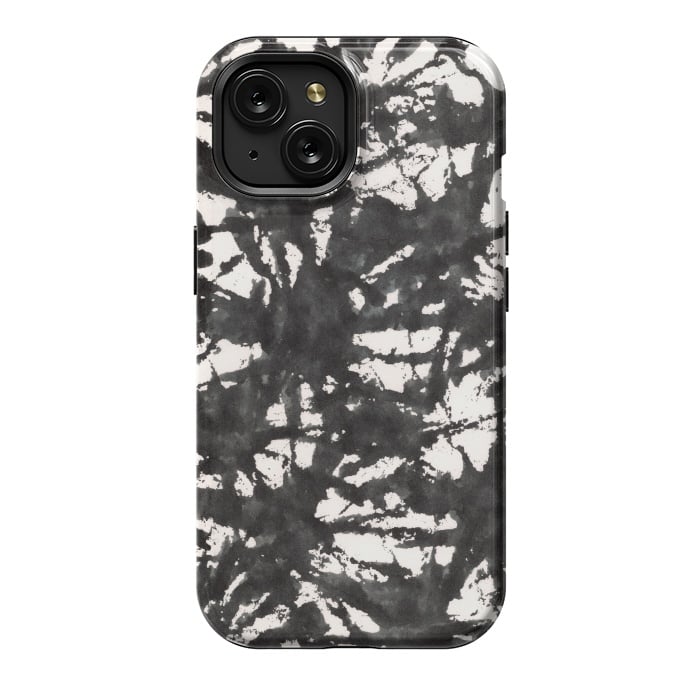 iPhone 15 StrongFit Black Watercolor Stamp by Hanny Agustine