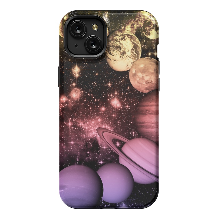 iPhone 15 Plus StrongFit Pastel gradient Solar System space art by Oana 