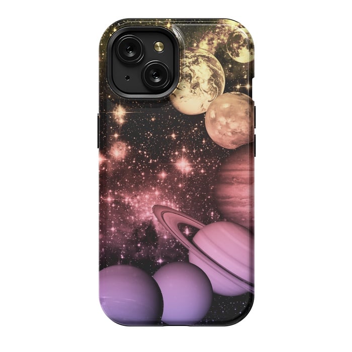 iPhone 15 StrongFit Pastel gradient Solar System space art by Oana 