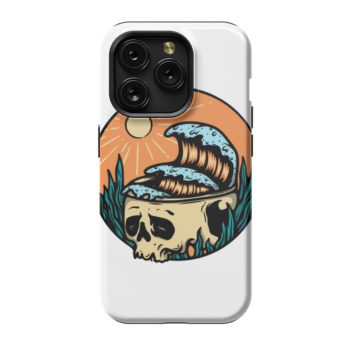 iPhone 15 Pro StrongFit Skull & Wave by Afif Quilimo