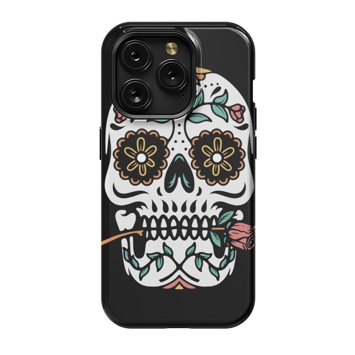 iPhone 15 Pro StrongFit Mexican Skull by Afif Quilimo