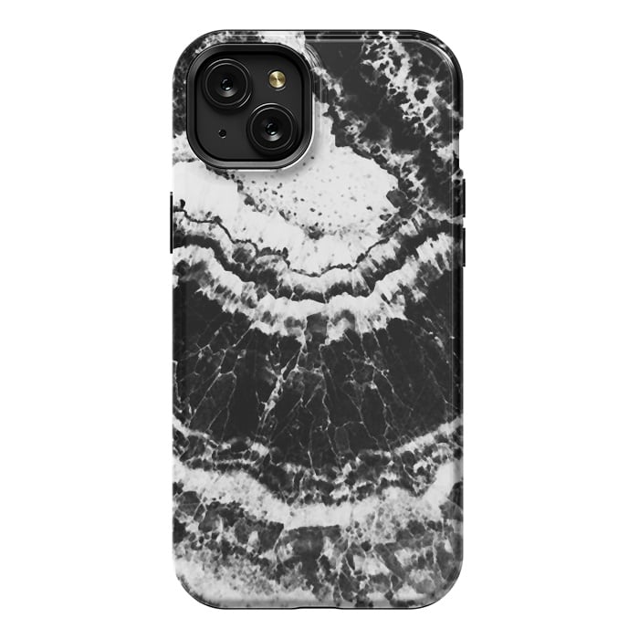 iPhone 15 Plus StrongFit Dark geode marble etxture by Oana 