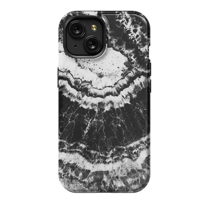 iPhone 15 StrongFit Dark geode marble etxture by Oana 