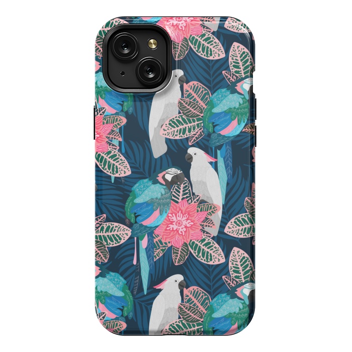 iPhone 15 Plus StrongFit Tropical birds by Julia Badeeva