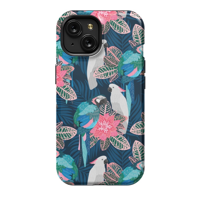 iPhone 15 StrongFit Tropical birds by Julia Badeeva