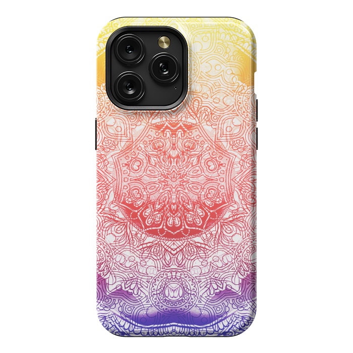 iPhone 15 Pro Max StrongFit Vibrant rainbow mandala by Oana 