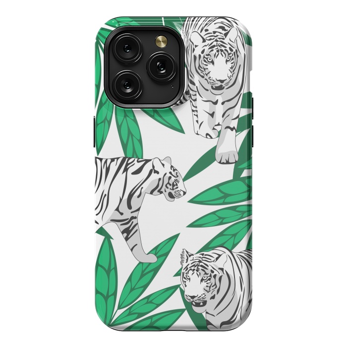 iPhone 15 Pro Max StrongFit White tigers by Julia Badeeva
