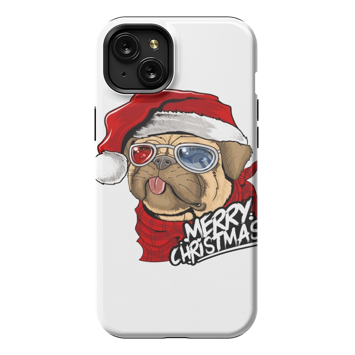 iPhone 15 Plus StrongFit cute santa dog  by haroulita
