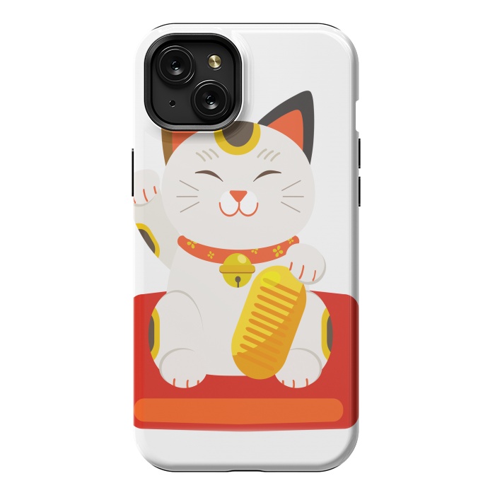 iPhone 15 Plus StrongFit lucky cat by haroulita