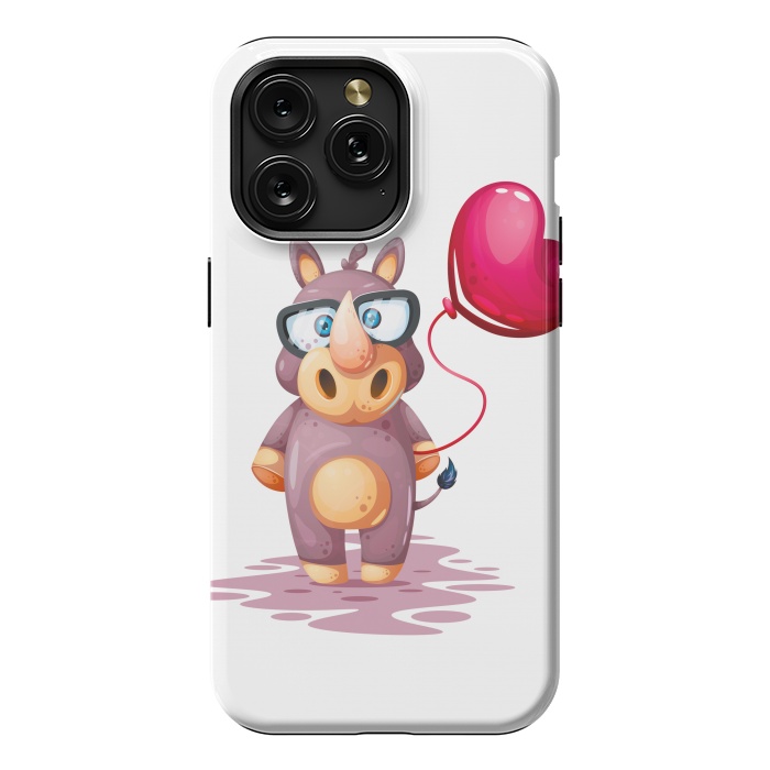 iPhone 15 Pro Max StrongFit cute rhino by haroulita
