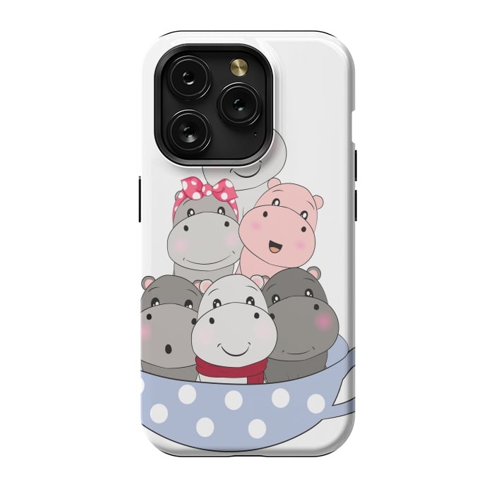 iPhone 15 Pro StrongFit cute hippos by haroulita