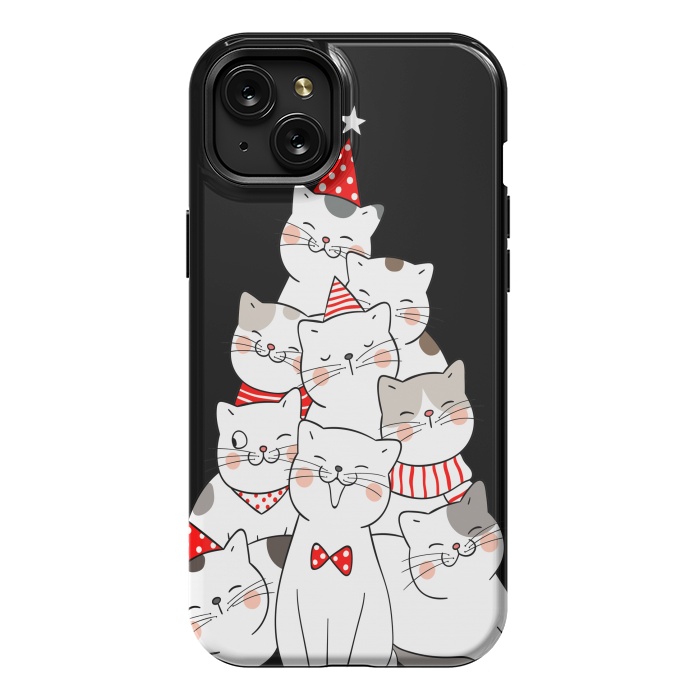 iPhone 15 Plus StrongFit christmas cats by haroulita