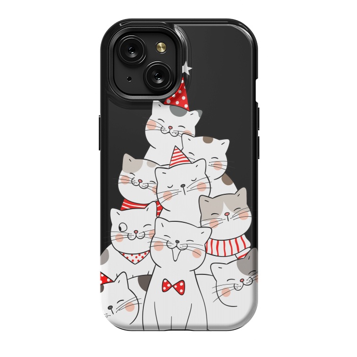 iPhone 15 StrongFit christmas cats by haroulita