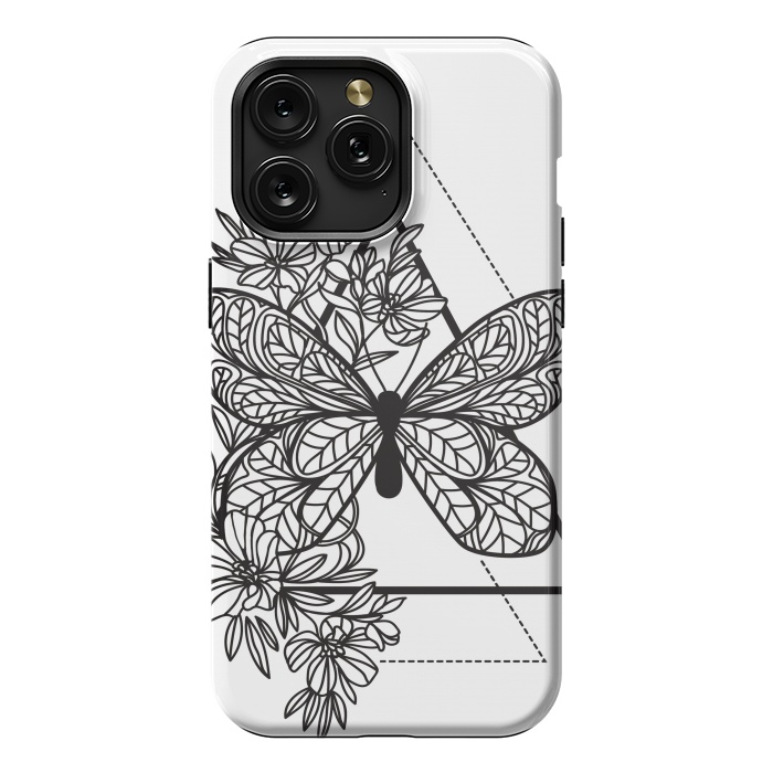 iPhone 15 Pro Max StrongFit bw butterfly by haroulita