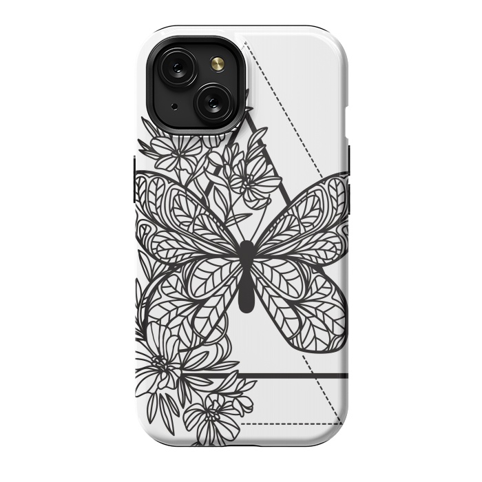 iPhone 15 StrongFit bw butterfly by haroulita