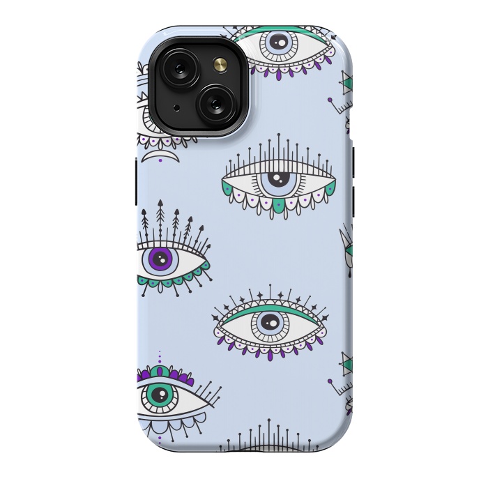 iPhone 15 StrongFit evil eyes by haroulita